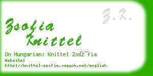 zsofia knittel business card